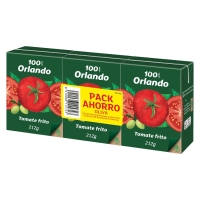 Tomate frito ORLANDO aceite oliva brik pack 3x212 g