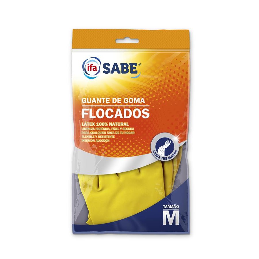 Guantes goma flocados IFA SABE talla mediana