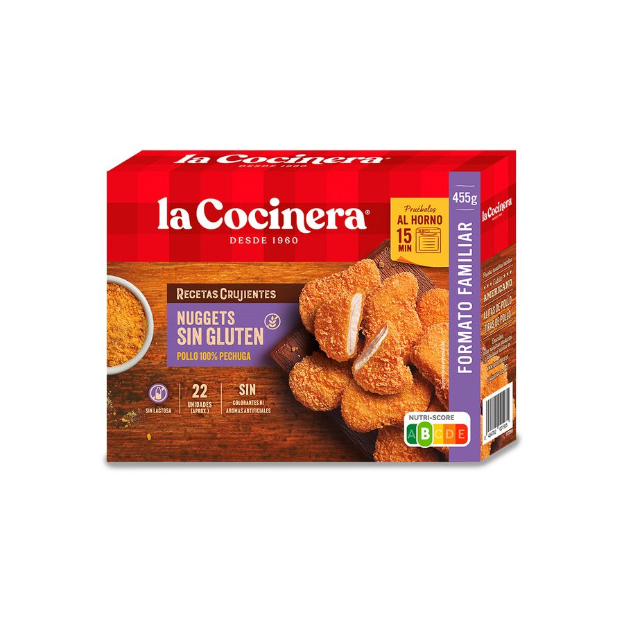 Nuggets pollo congelados LA COCINERA sin gluten 455 g