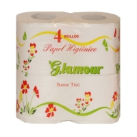 Papel higiénico GLAMOUR 4 rollos