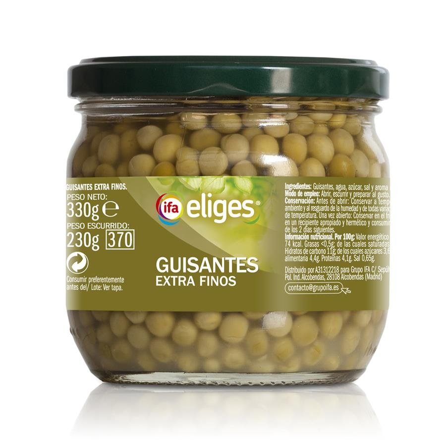 Guisantes IFA ELIGES extra finos frasco 230 g pne.