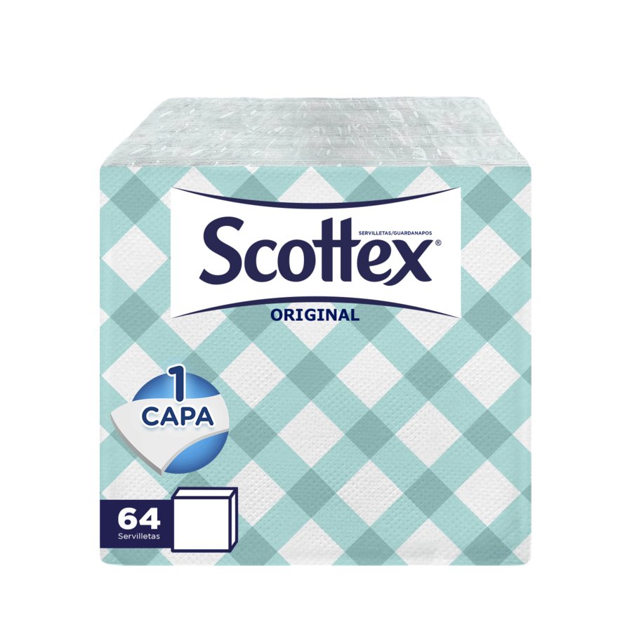 Servilletas papel SCOTTEX estilo pack familiar 64 unidades 30x30