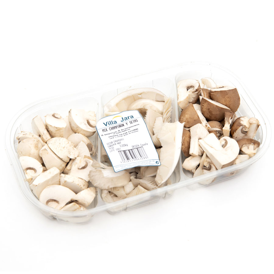 Mix champiñón blanco-Portobello-seta bandeja 200 g