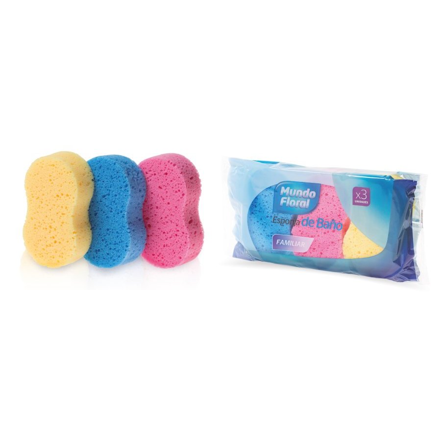 Esponja MUNDO FLORAL familiar 3 unidades