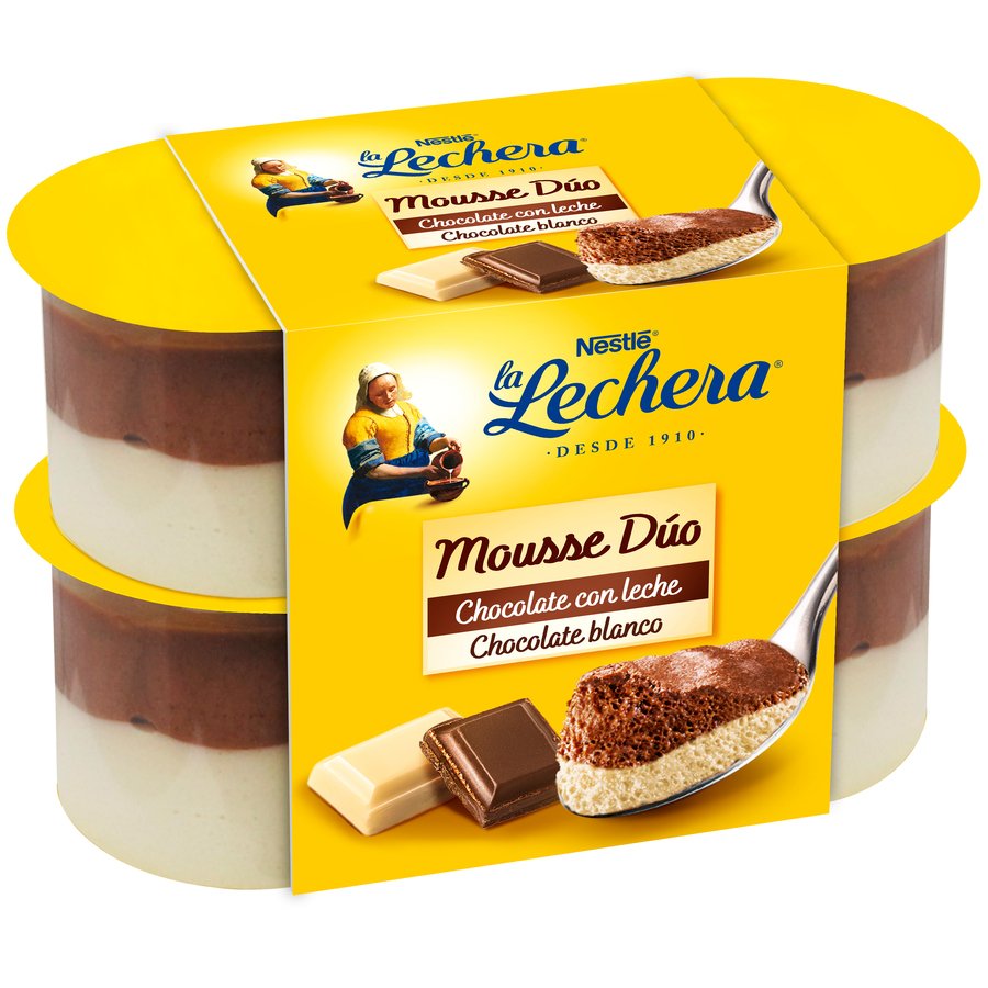 Mousse LA LECHERA Dúo chocolate pack 4x59 g