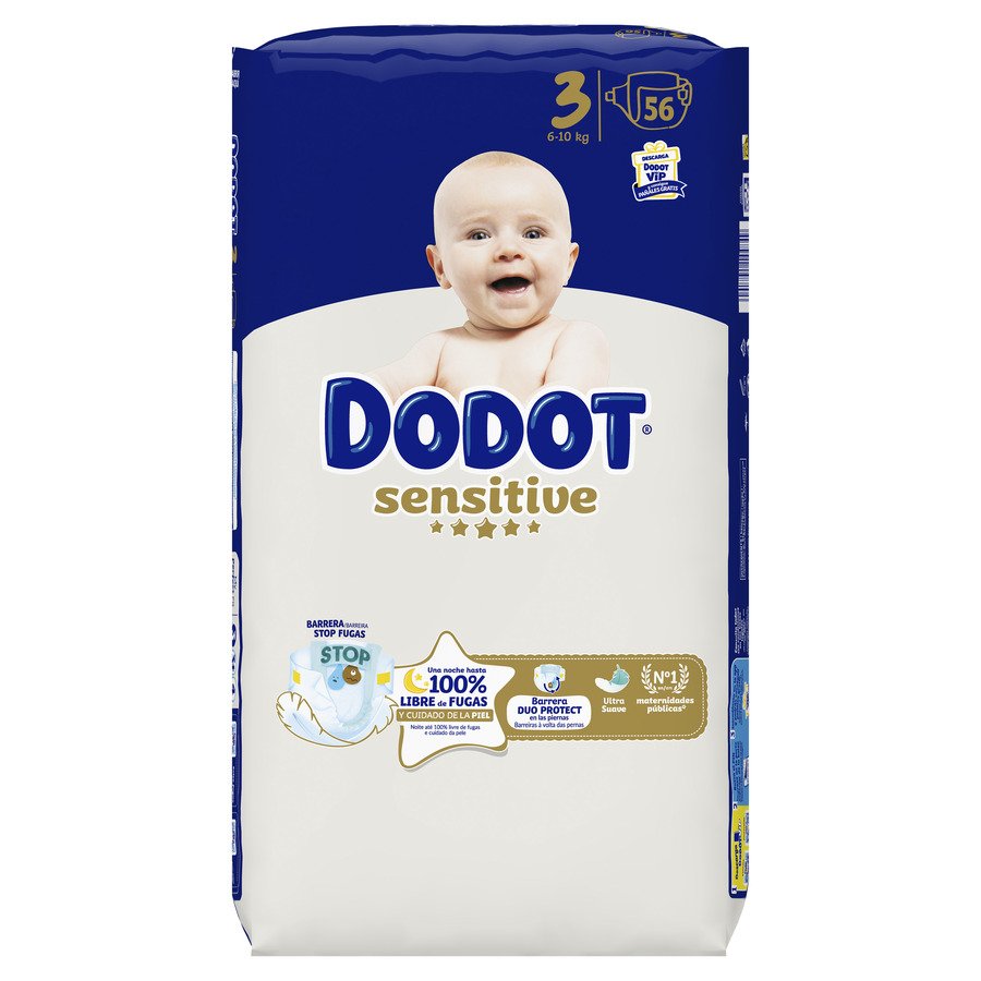 Pañal DODOT sensitive T3 6-10 kg 56 unidades