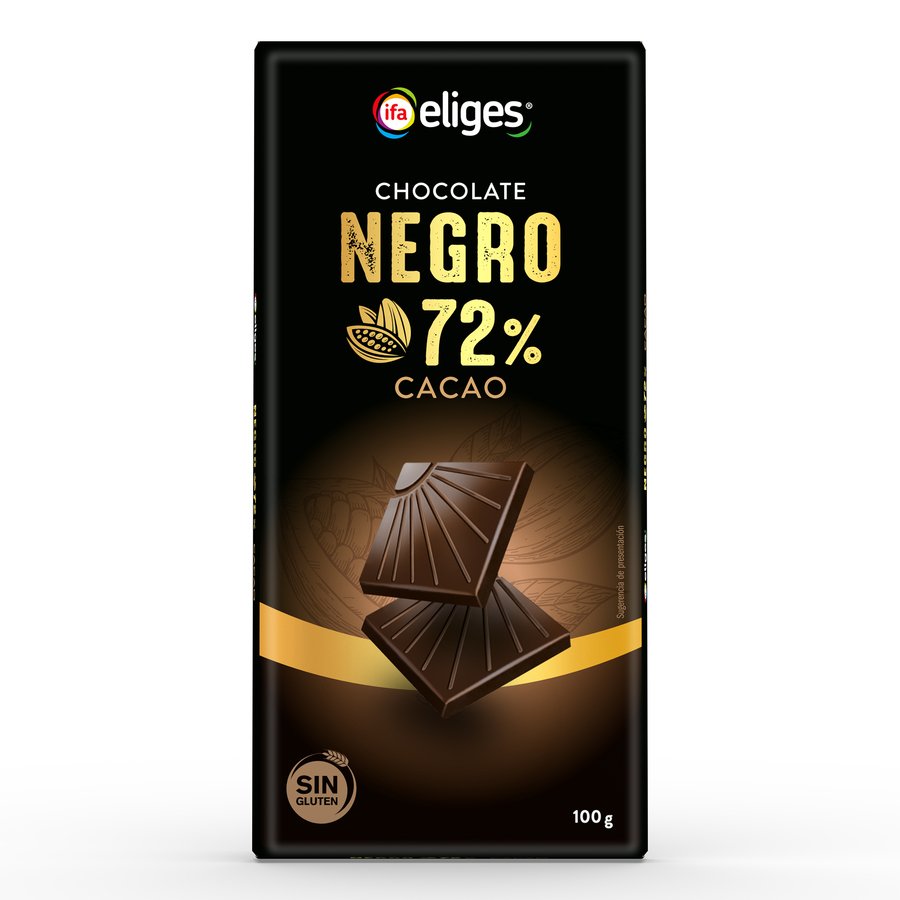 Chocolate negro IFA ELIGES 72% cacao tableta 100 g
