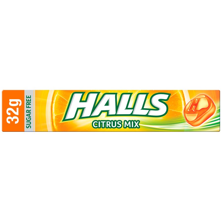 Caramelos HALLS Citrus Mix sin azúcar unitario 32 g