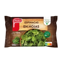 Espinacas en follas conxeladas FINDUS estoxo 400 g pn.