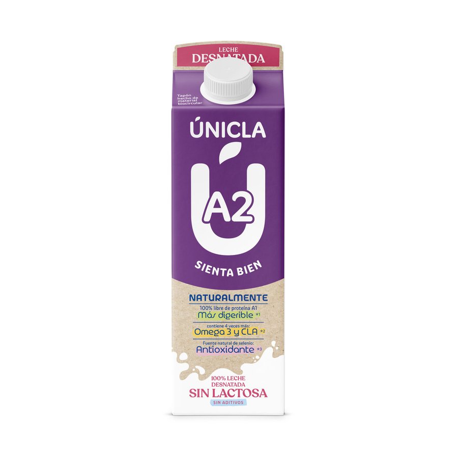 Leche sin lactosa desnatada UNICLA brik 1 l