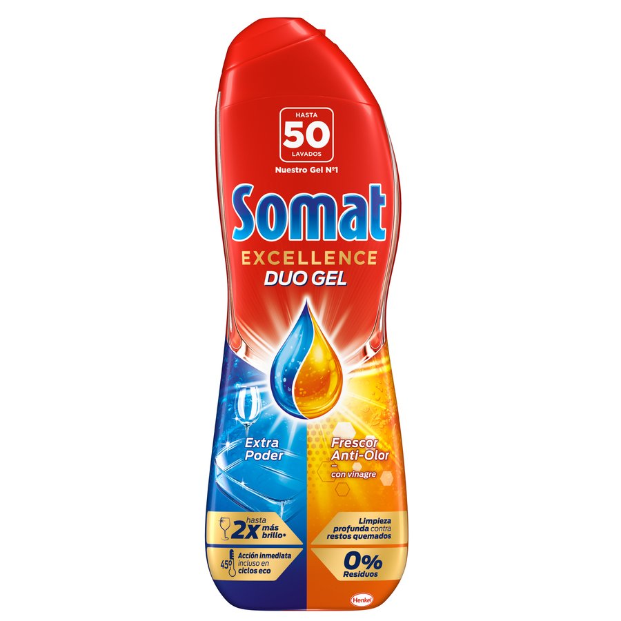 Lavavajillas máquina líquido SOMAT vinagre 50 lavados 800 ml