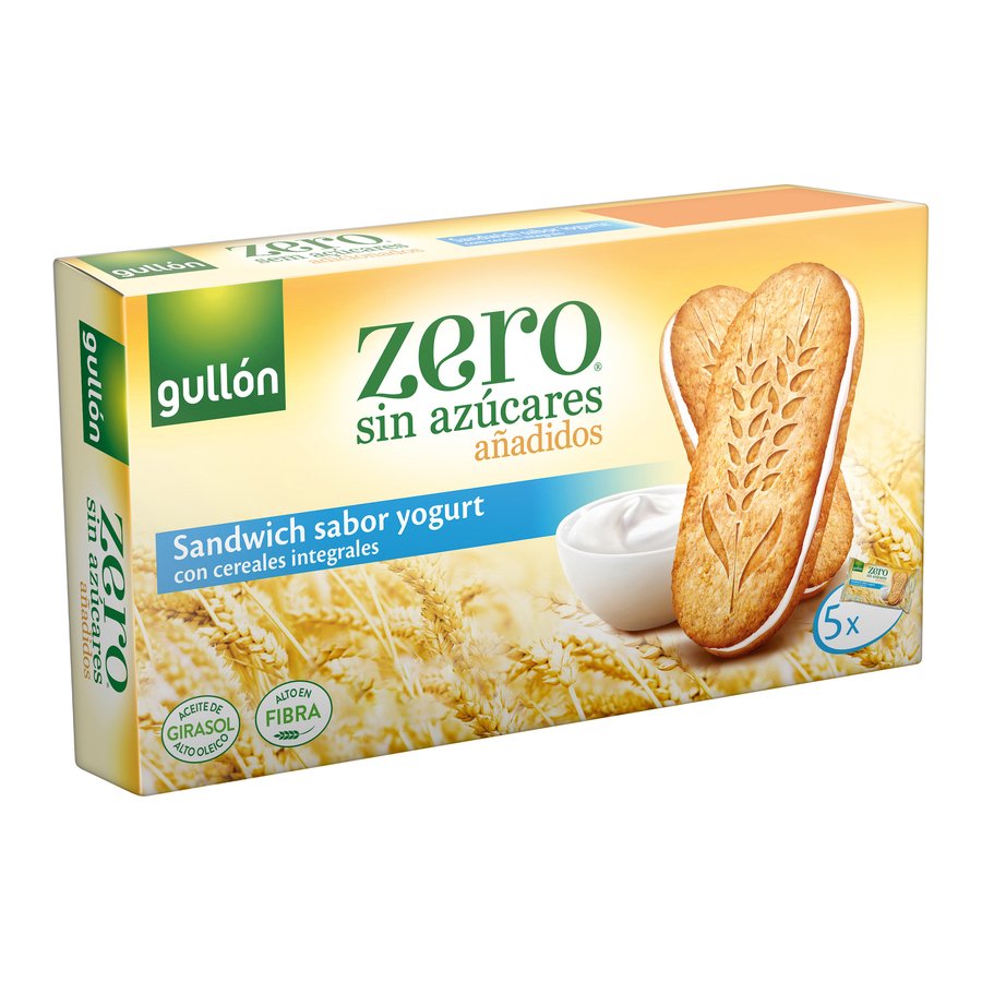 Galletas rellenas sabor yogur GULLON Sándwich Zero sin azúcar añadido 220 g