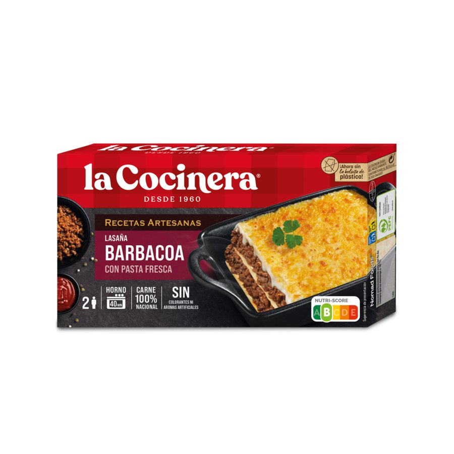 Lasaña congelada LA COCINERA barbacoa 500 g