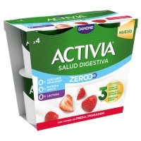Bífidus ACTIVIA DANONE fresa Zerooo 4x120 g