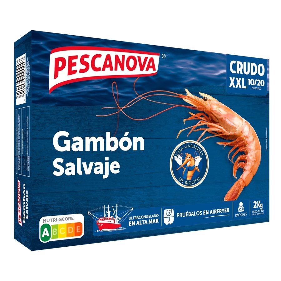 Gambón congelado crudo PESCANOVA 10/20 2 kg
