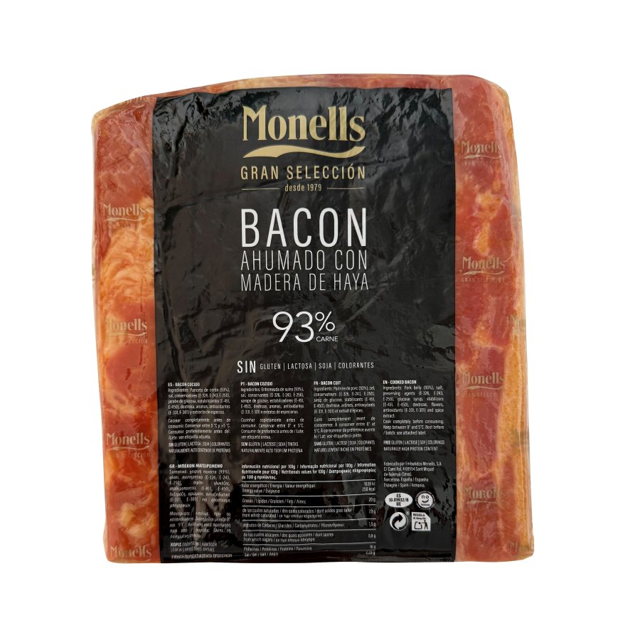 Bacon ahumado MONELLS mitades sin gluten kilo