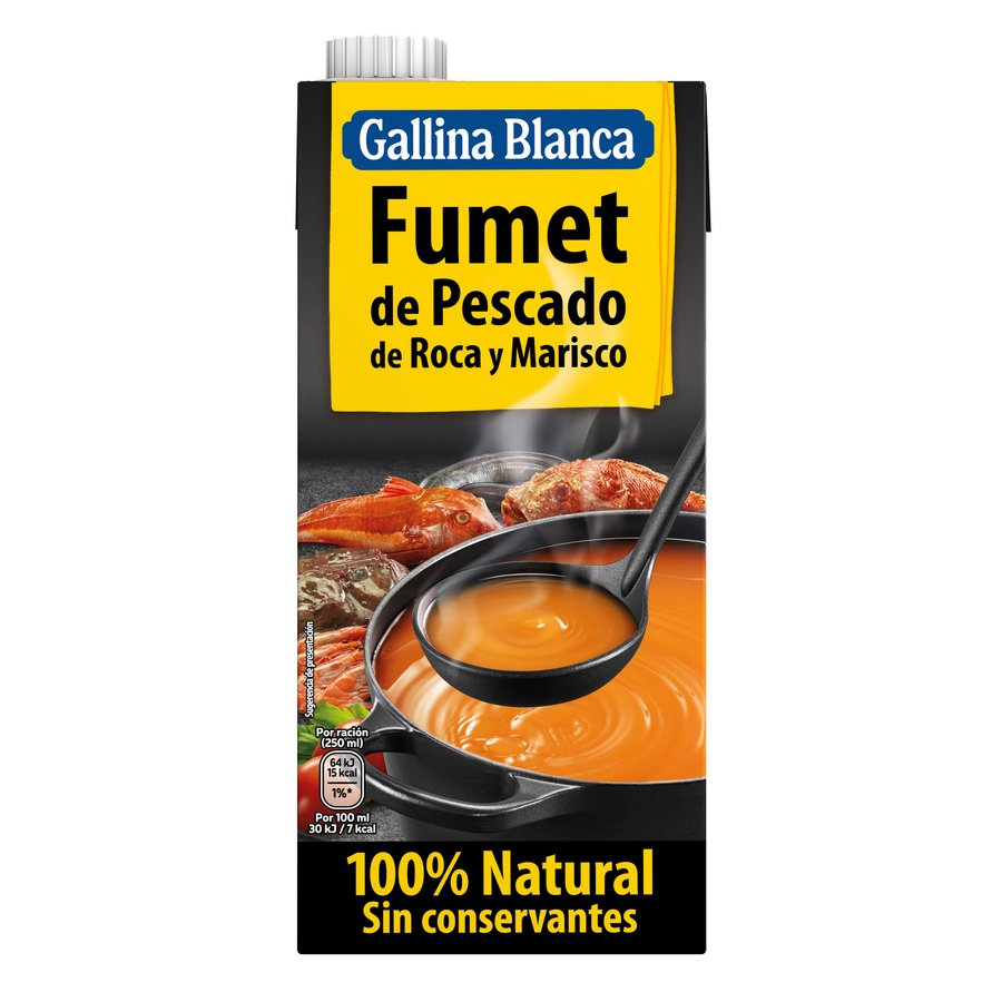 Fumet pescado de roca y marisco 100% natural GALLINA BLANCA brik 1 l