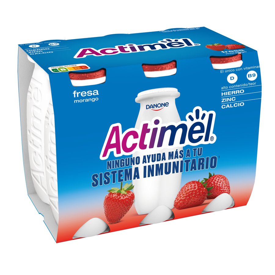 ACTIMEL DANONE líquido fresa pack 6x100 g