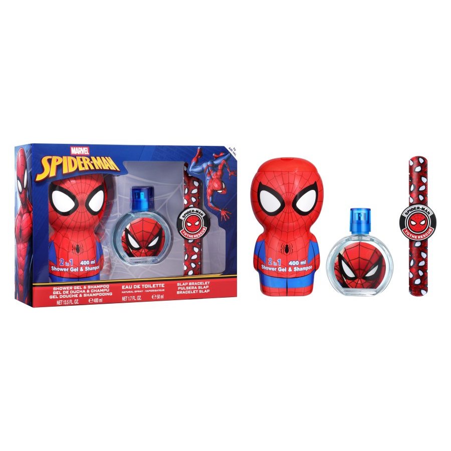 Estuche AIR VAL Spiderman (colonia 50 ml + gel 400 ml + pulsera)