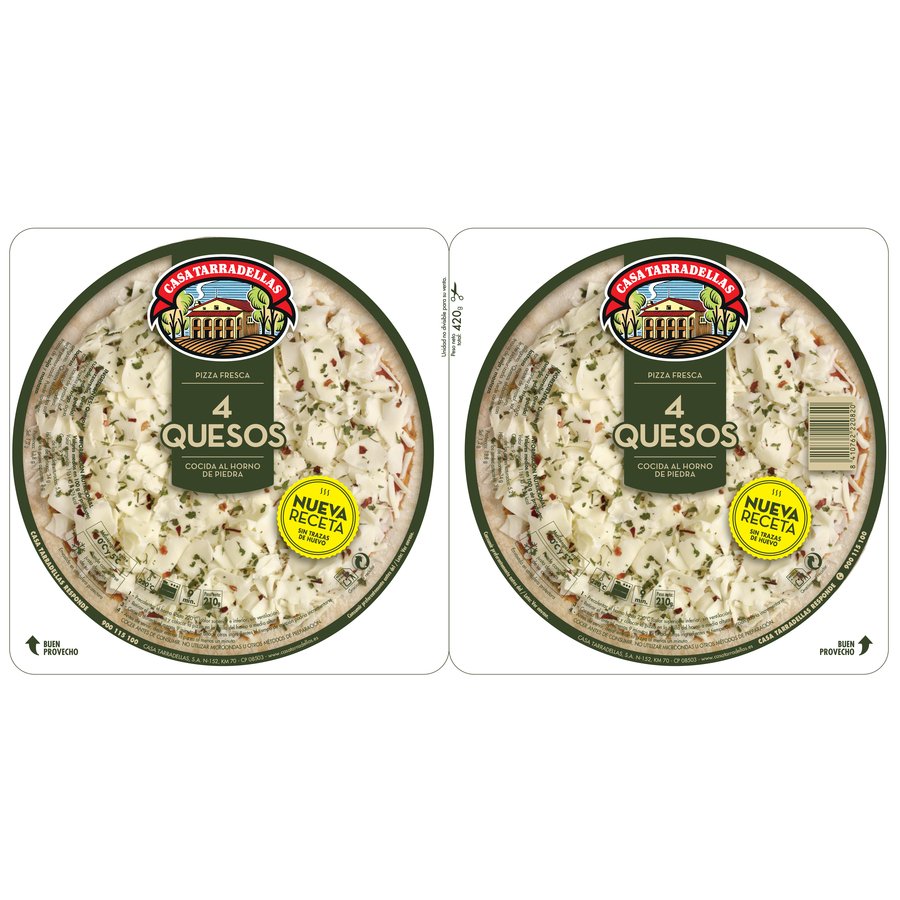 Pizza fresca TARRADELLAS 4 quesos 2x210 g