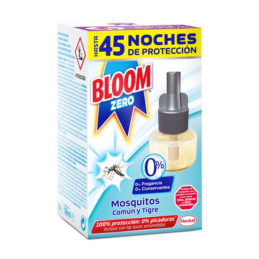 Insecticida eléctrico BLOOM Zero recambio líquido 45 noches