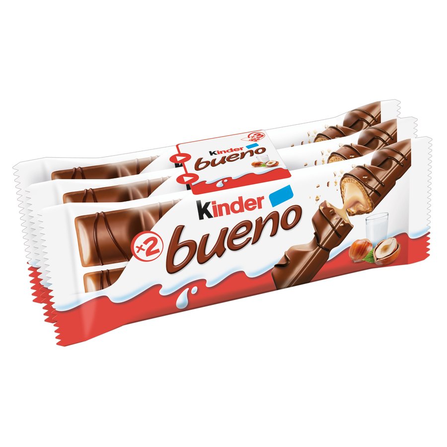 Barritas barquillo rellenas KINDER BUENO Original pack 3 unidades 129 g