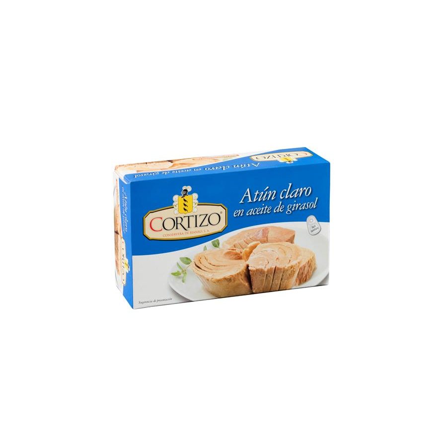 Atún claro en aceite de girasol CORTIZO 200 g pn.