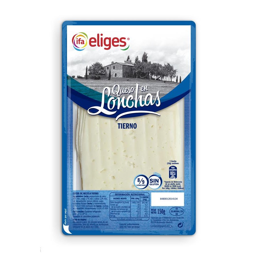 Queso tierno mezcla IFA ELIGES lonchas 150 g