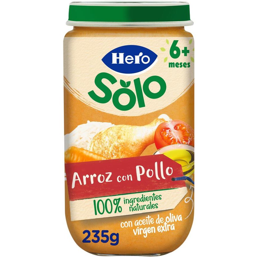 Alimento infantil HERO SOLO arroz con pollo tarrito 235 g