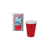 Bolsa 10 Vasos reutilizables vermello-branco BEST 450cc