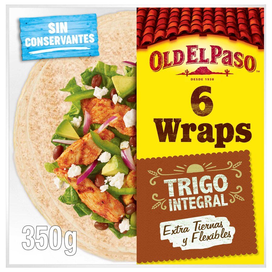 Tortillas wraps trigo integral OLD EL PASO 6 unidades 350 g