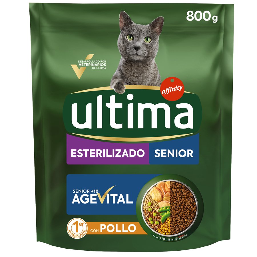 Alimento gato senior esterilizado ULTIMA pollo 800 g