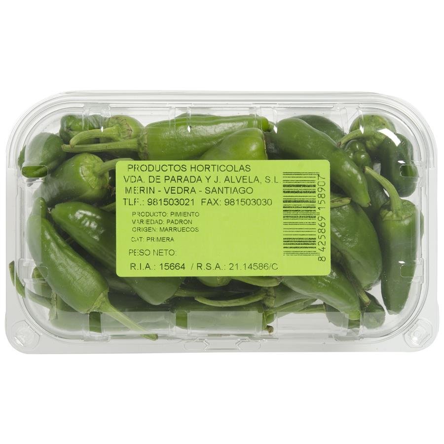 Pimiento tipo Padrón categoría 1ª (15-35mm)máximo 8 cm bolsa 300 g