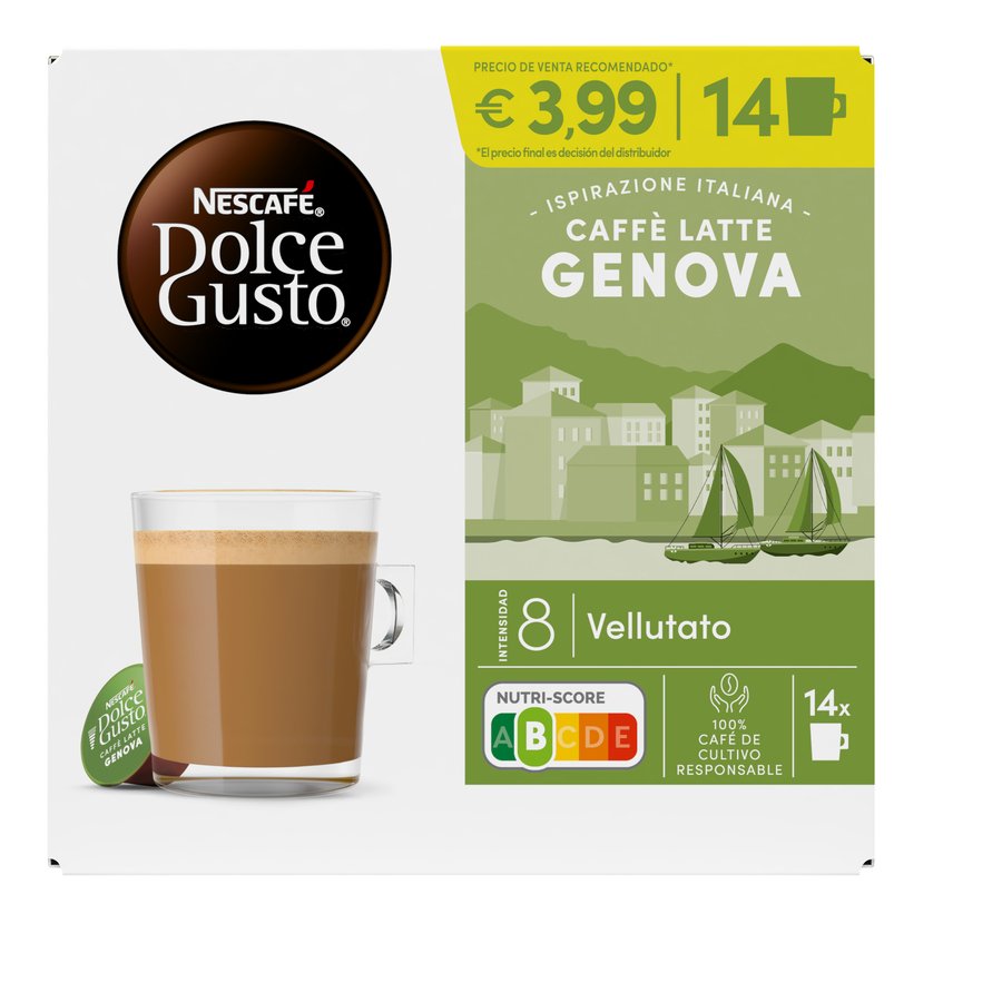 Café cápsulas NESCAFE Dolce Gusto café-leche Génova 14 unidades