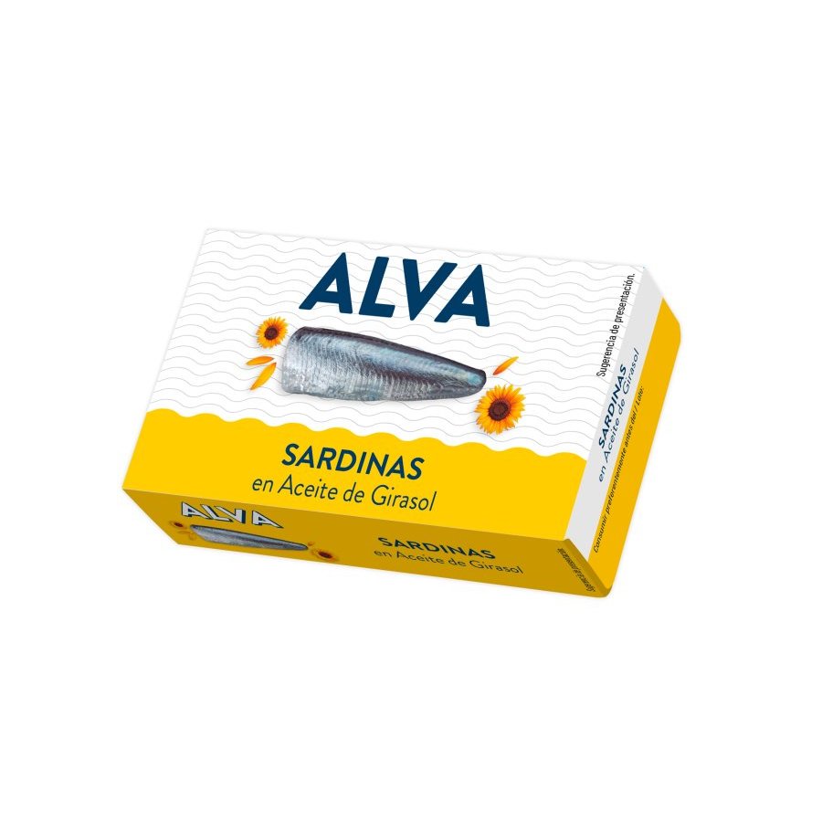 Sardinas en aceite de girasol ALVA 120 g pn.