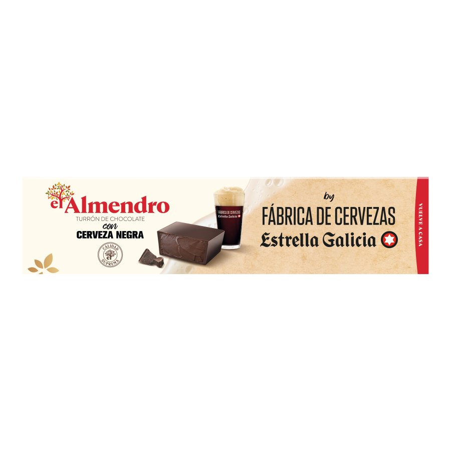 Turrón chocolate con Estrella Galicia EL ALMENDRO 175 g