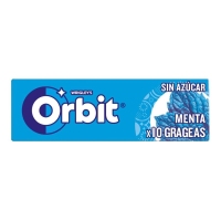 Chicle ORBIT peppermint sin azúcar grageas paquete 14 g