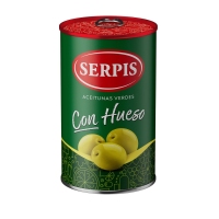 Aceituna verde manzanilla con hueso SERPIS 160 g pne.