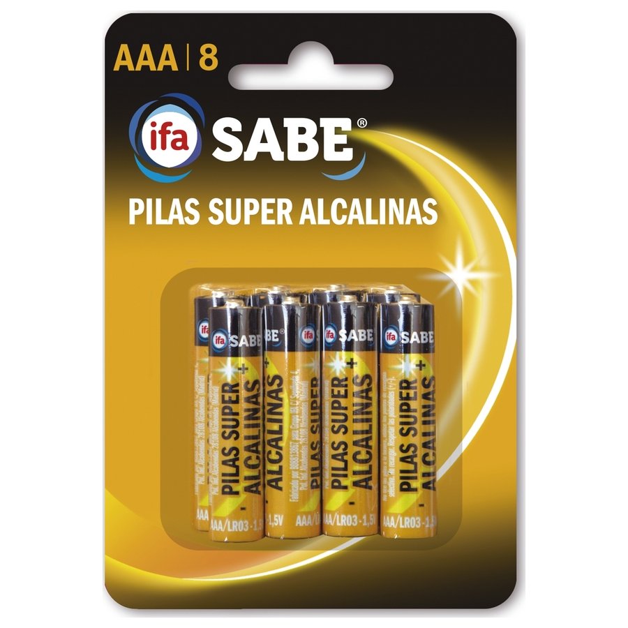 Pilas súper alcalinas IFA SABE AAA LR03 blíster 8 unidades