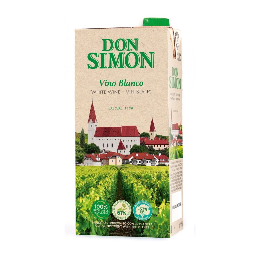 Vino blanco de mesa DON SIMON brik slim 1 l