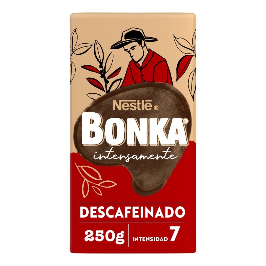 Café molido descafeinado natural BONKA paquete 250 g