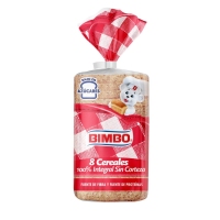 Pan molde BIMBO 8 cereales integral sin corteza 450 g