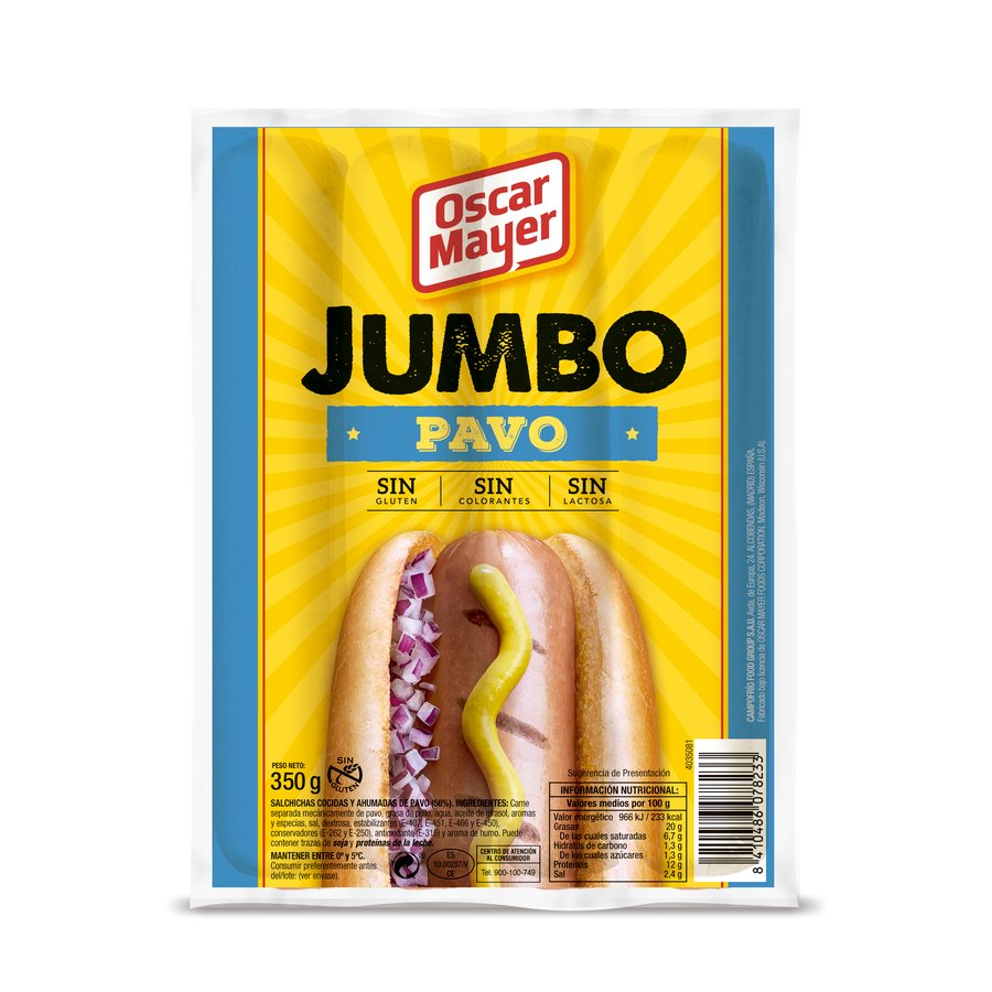 Salchichas OSCAR MAYER jumbo pavo 350 g