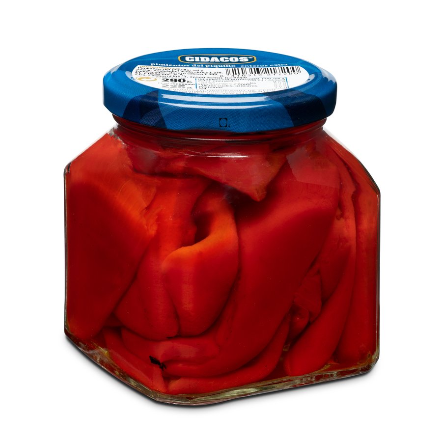 Pimientos piquillo enteros CIDACOS frasco 225 g pne.