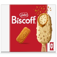 Helado bombón LOTUS Biscoff chocolate blanco 3 unidades 213 g