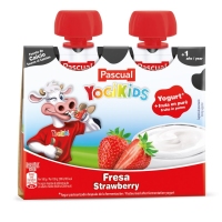 Yogur pasteurizado PASCUAL Yogikidsfresa pouch 2X80 g