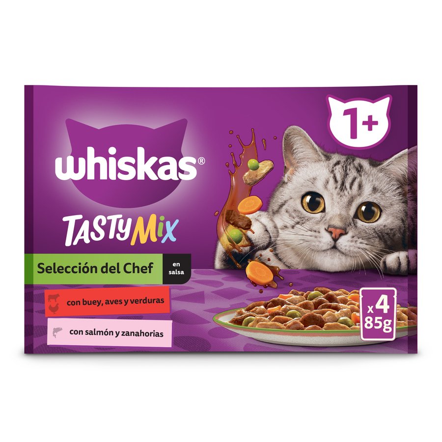 Alimento gato WHISKAS Tasty Mix chef salsa 4x85 g