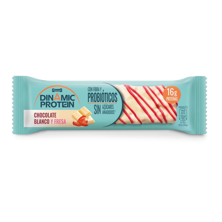 Barrita PASCUAL Dinamic Protein chocolate blanco y fresa 55 g