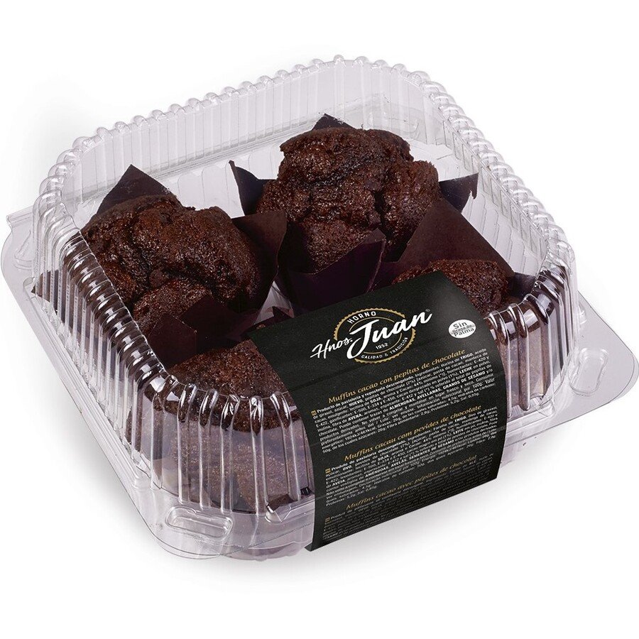 Muffins de cacao HERMANOS JUAN 4 unidades 300 g