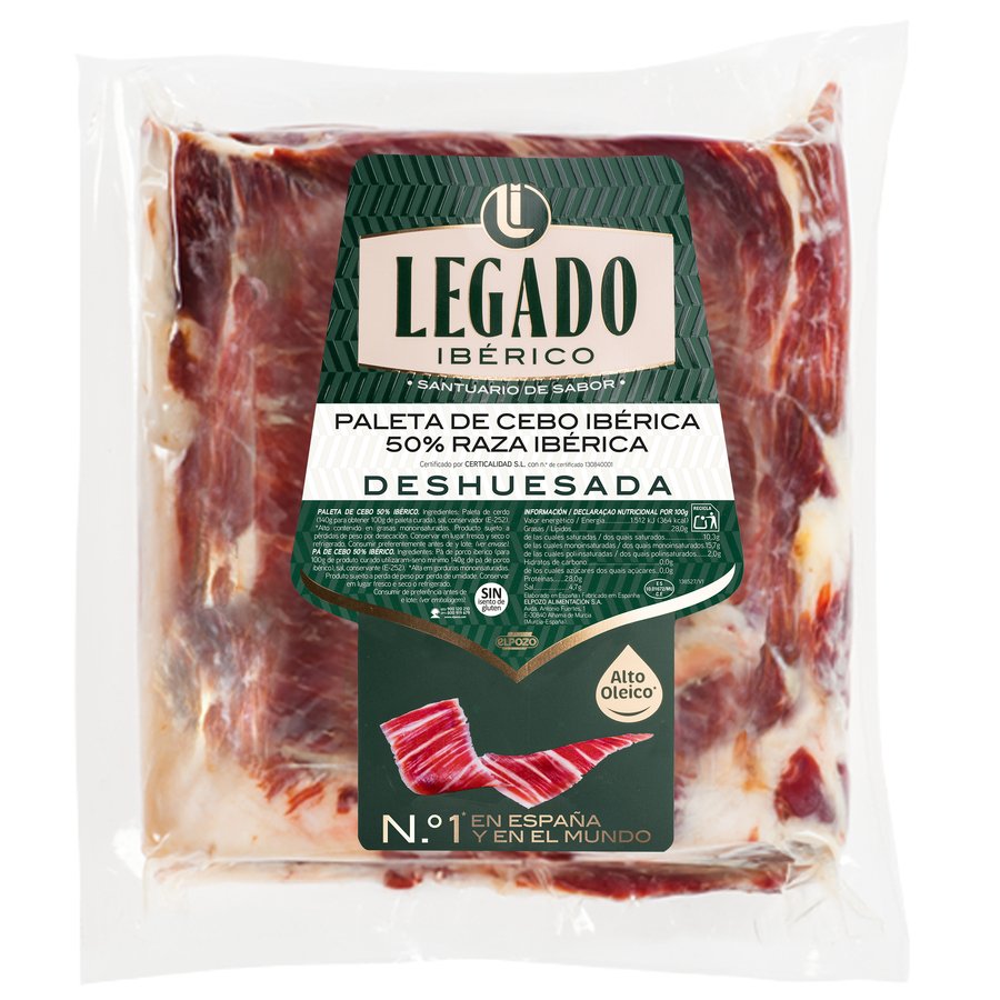 Paleta de cebo 50% raza ibérica ElPozo LEGADO al corte kilo